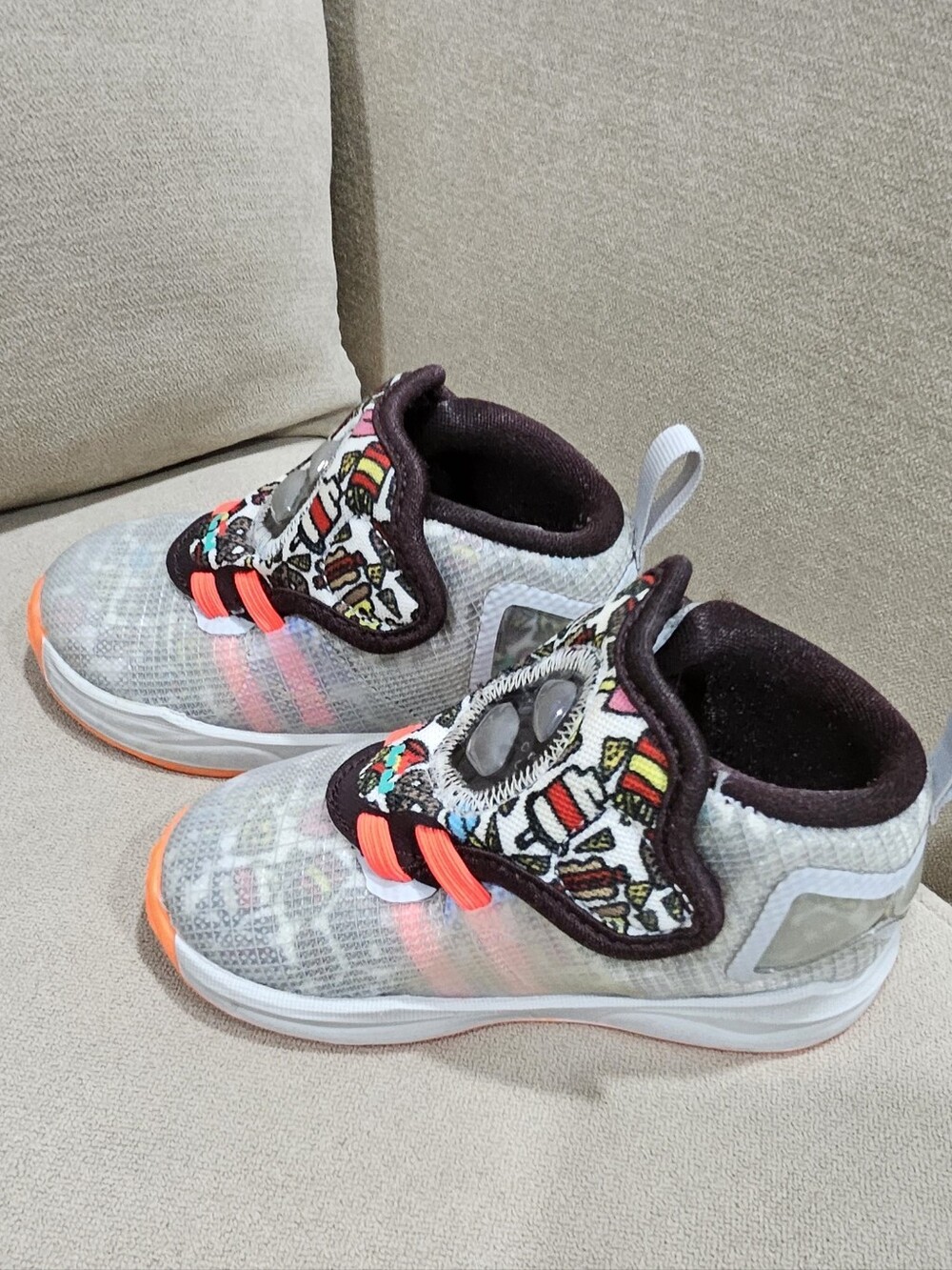 Nike Lebron 19 Fast Food Kids White, Orange & Brown